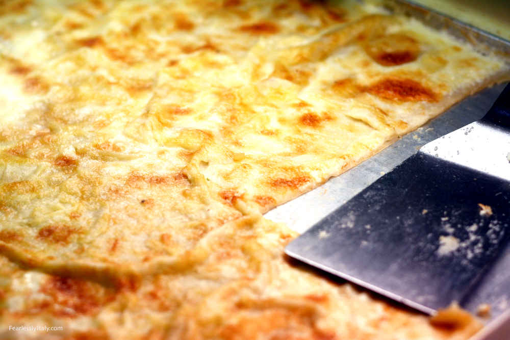 Image: Cheese focaccia Genoa street food
