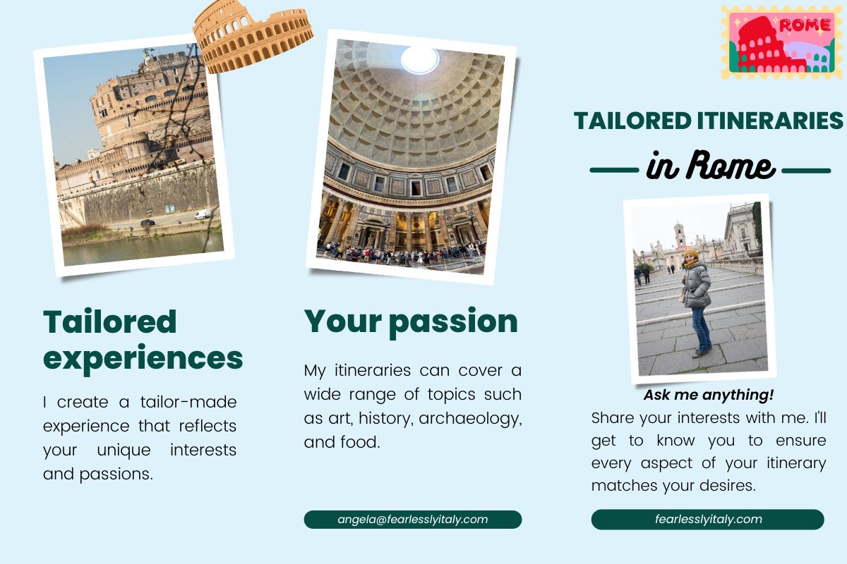 Image: Tailored Rome itineraries by Angela Corrias travel designer from Italy.