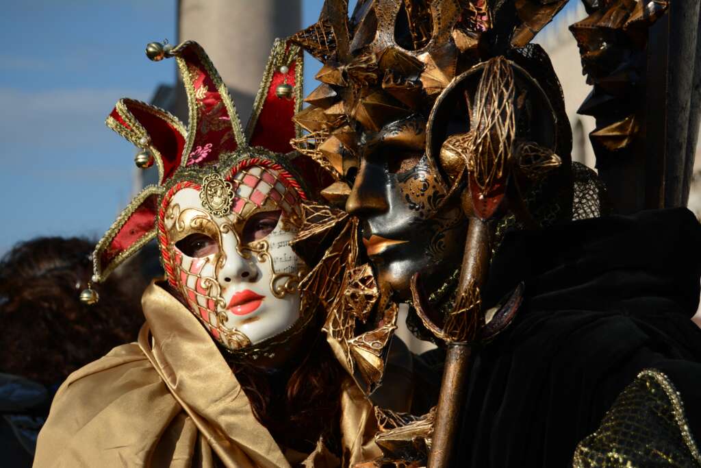 Image: Masks of the Venice Carnival.