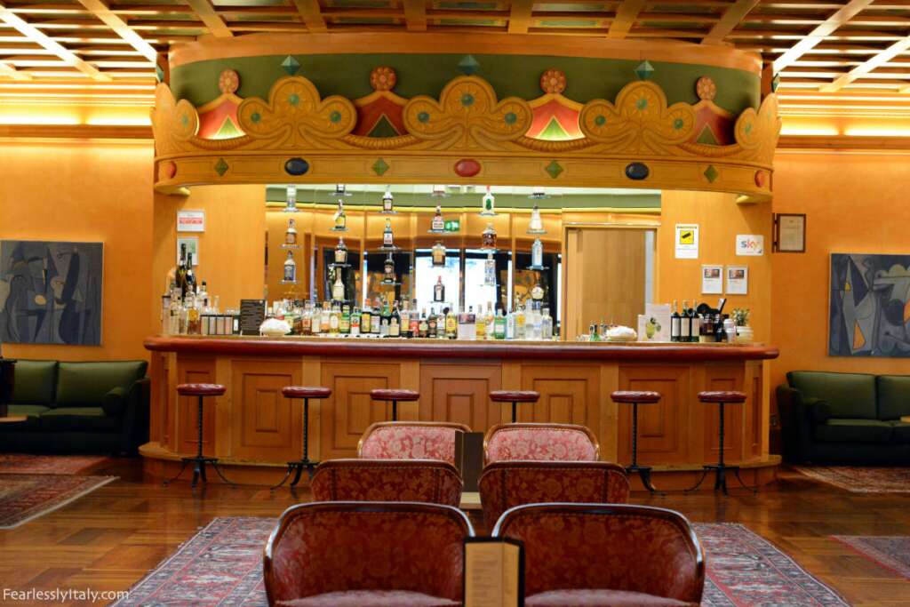 Image: Bar of Grand Hotel Trento.