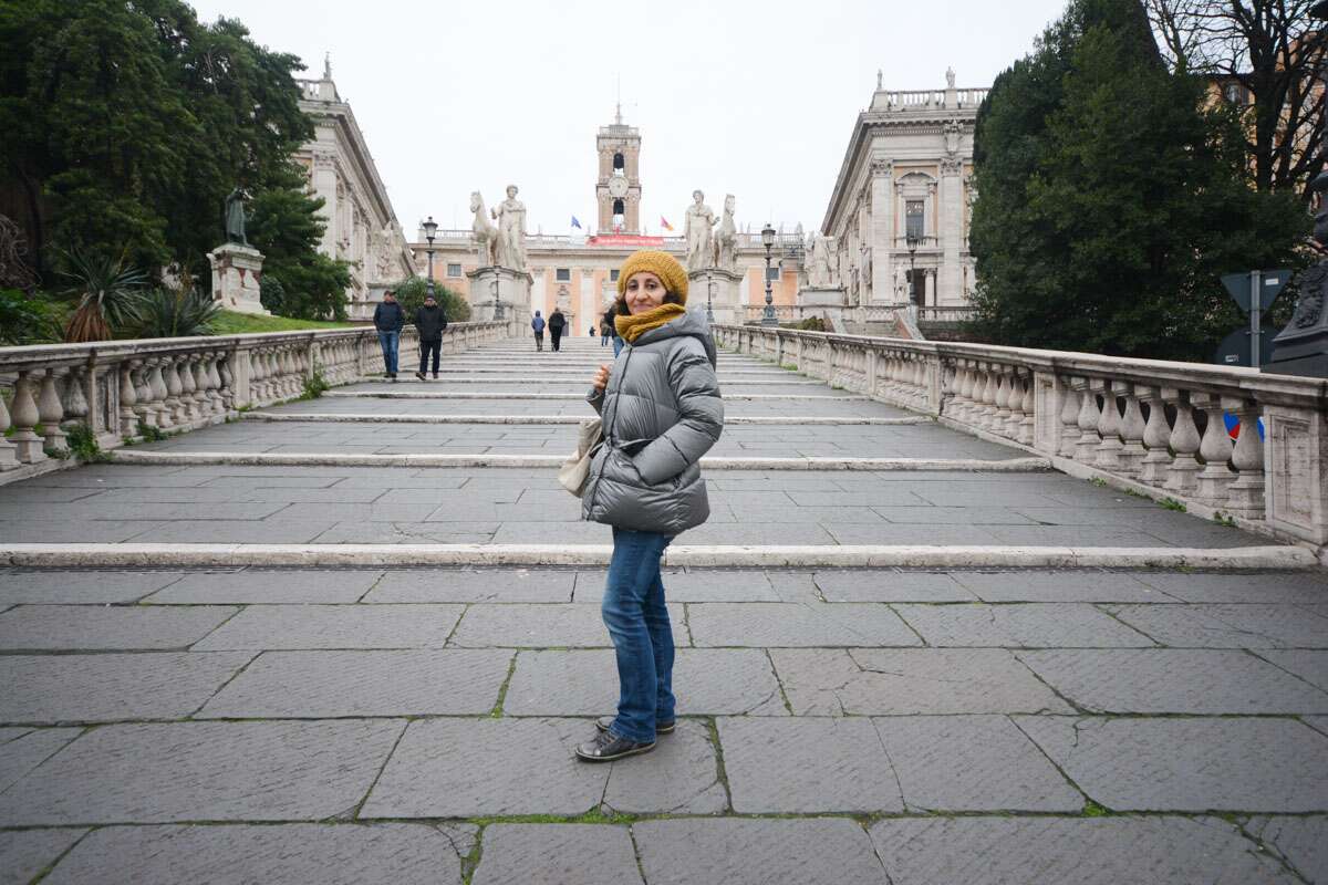 Image: Angela Corrias of Fearlessly Italy in Rome in Italy in winter.
