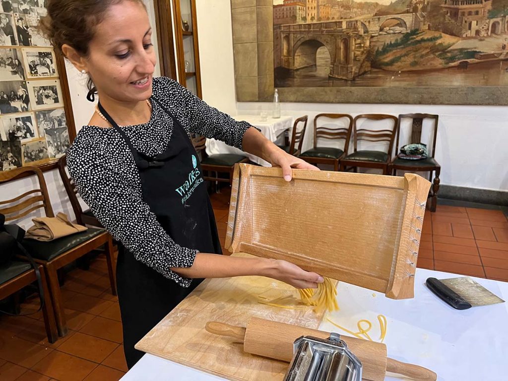 Image: Angela Corrias travel designer from Italy at a cooking class in Rome.