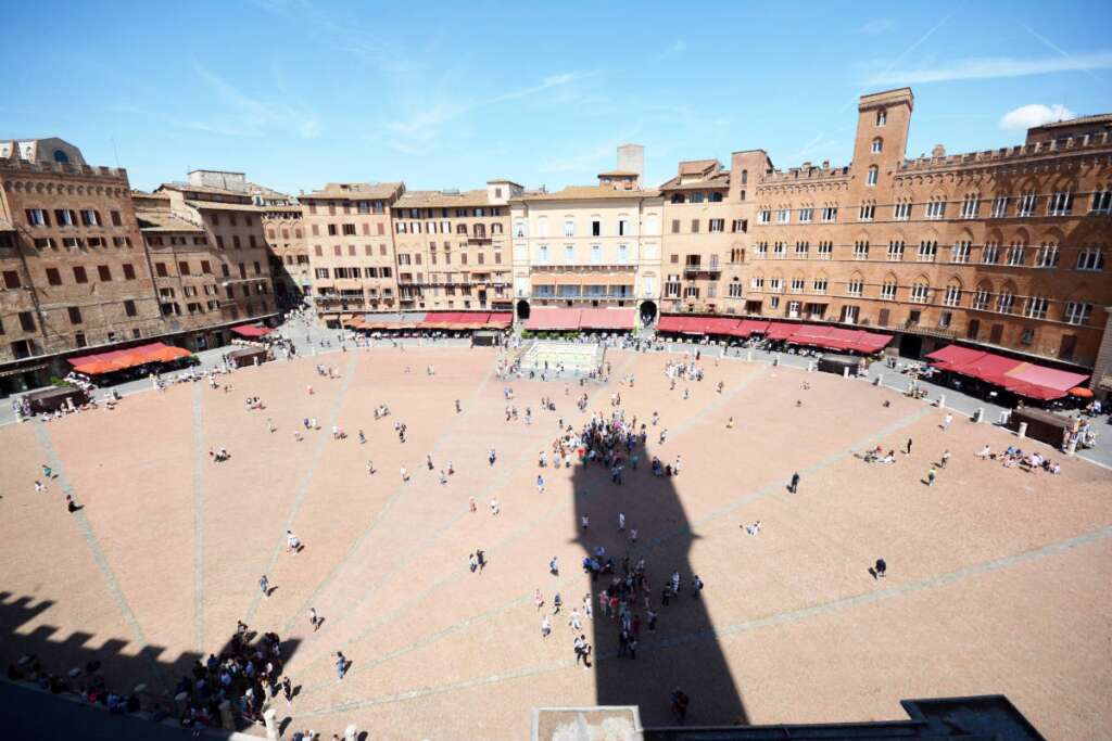 Image: Piazza del Campo of Siena one of the most famous piazzas in Italy.